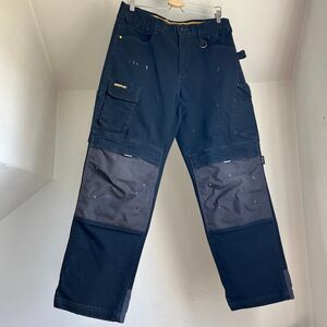 CAT Cargo Gorpcore Utility Pants Double Knee Waterproof Distressed Black 34 x 32